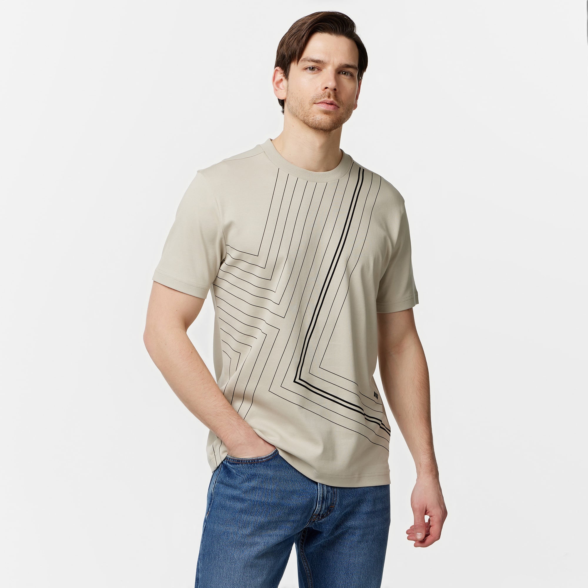 Boss Erkek Bej T-Shirt