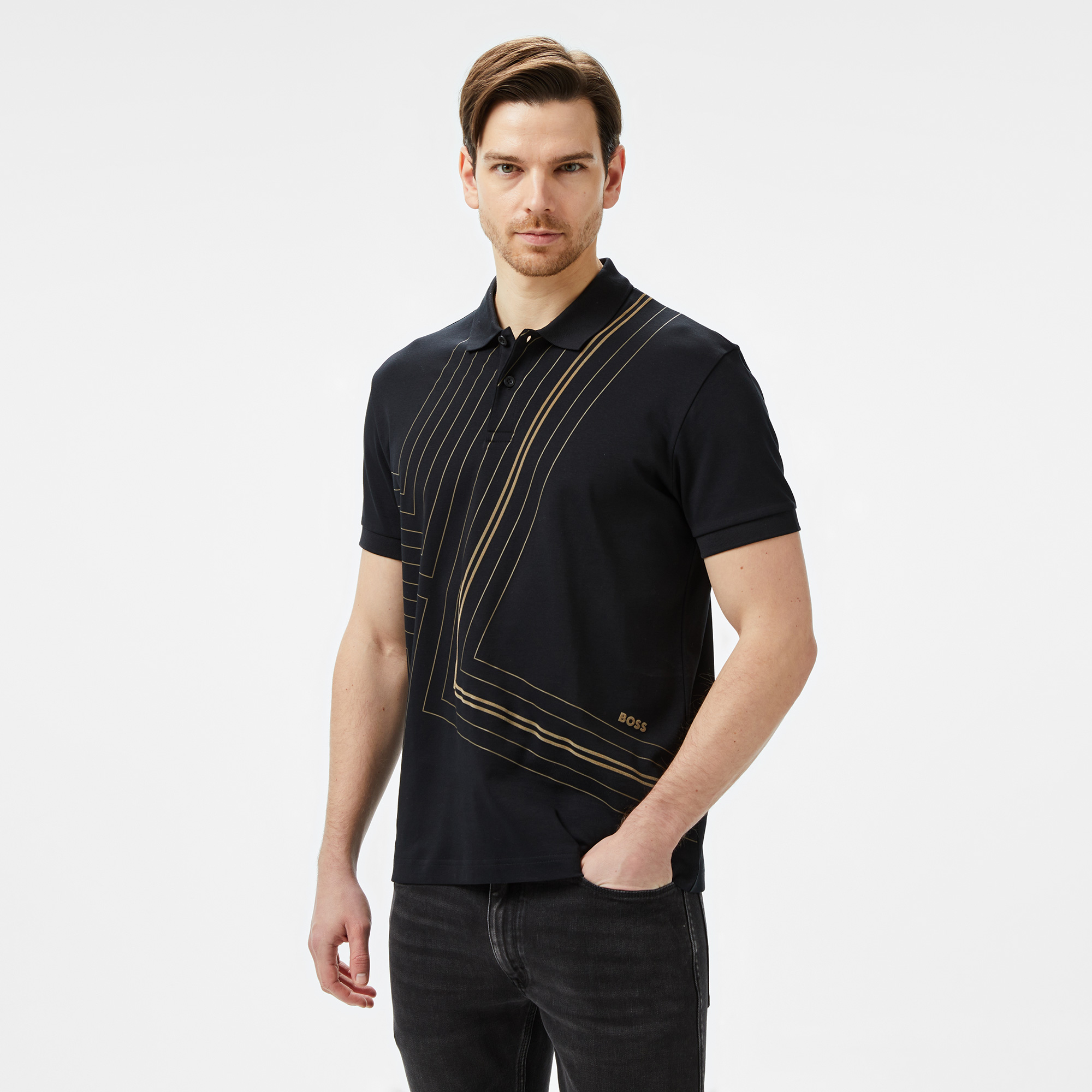  Boss Erkek Siyah Polo