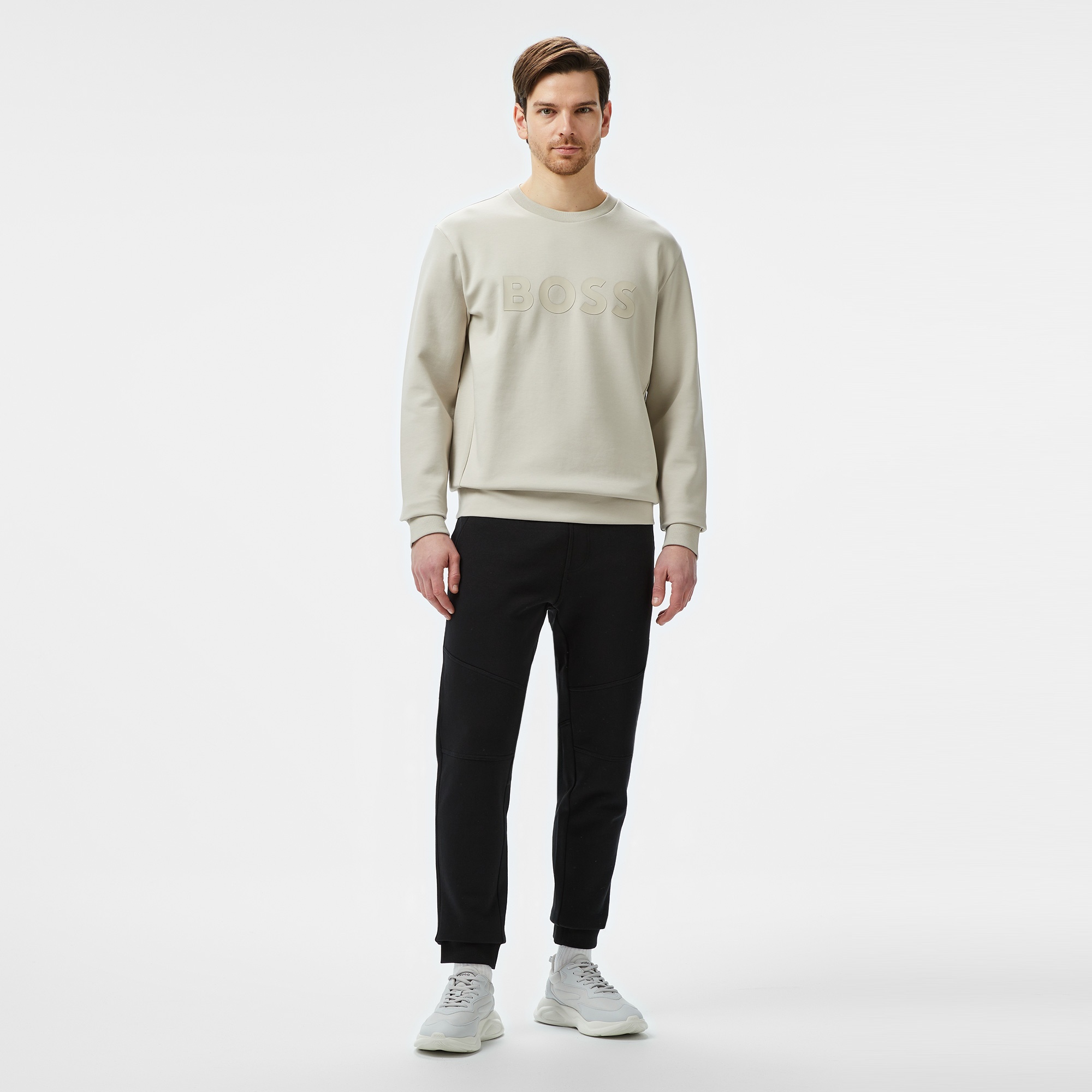 Boss Erkek Bej Sweatshirt