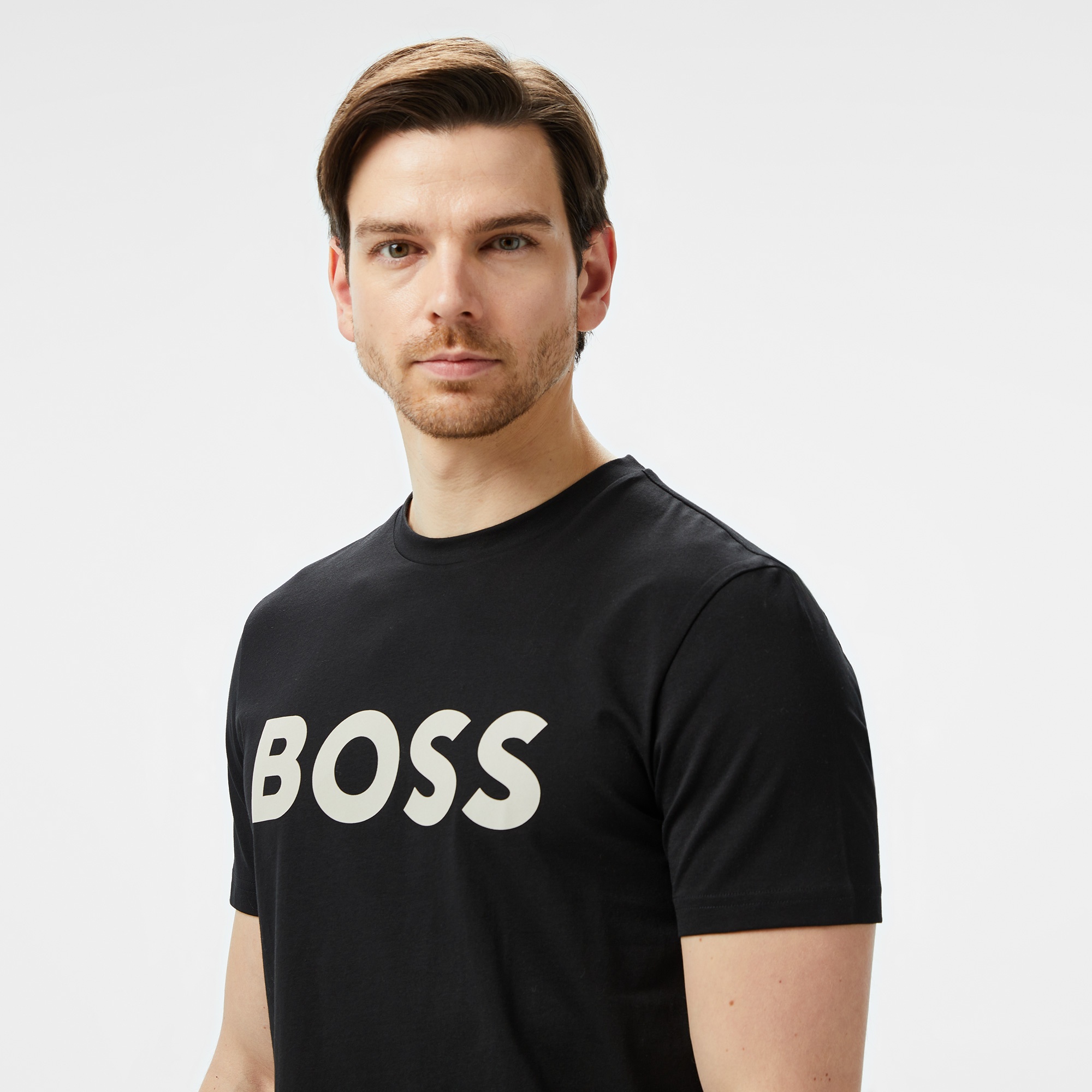 Boss Thinking Erkek Siyah T-Shirt
