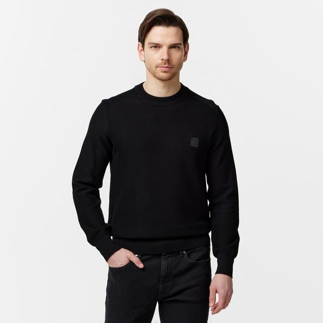  Boss Erkek Siyah Kazak