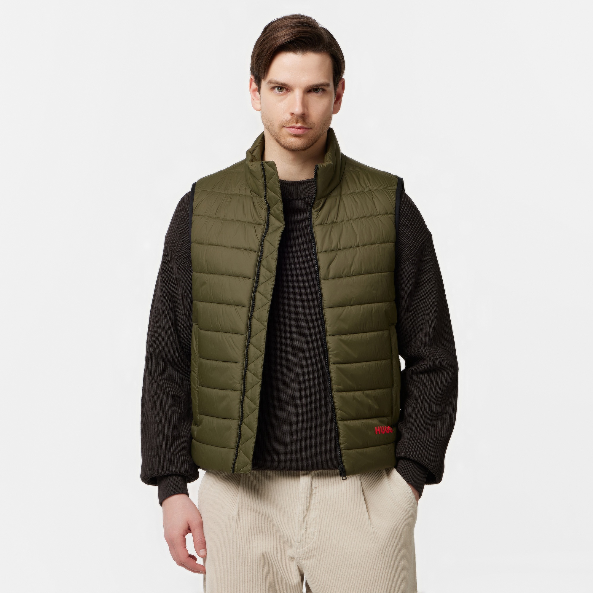 Hugo Brentino Erkek Haki Yelek