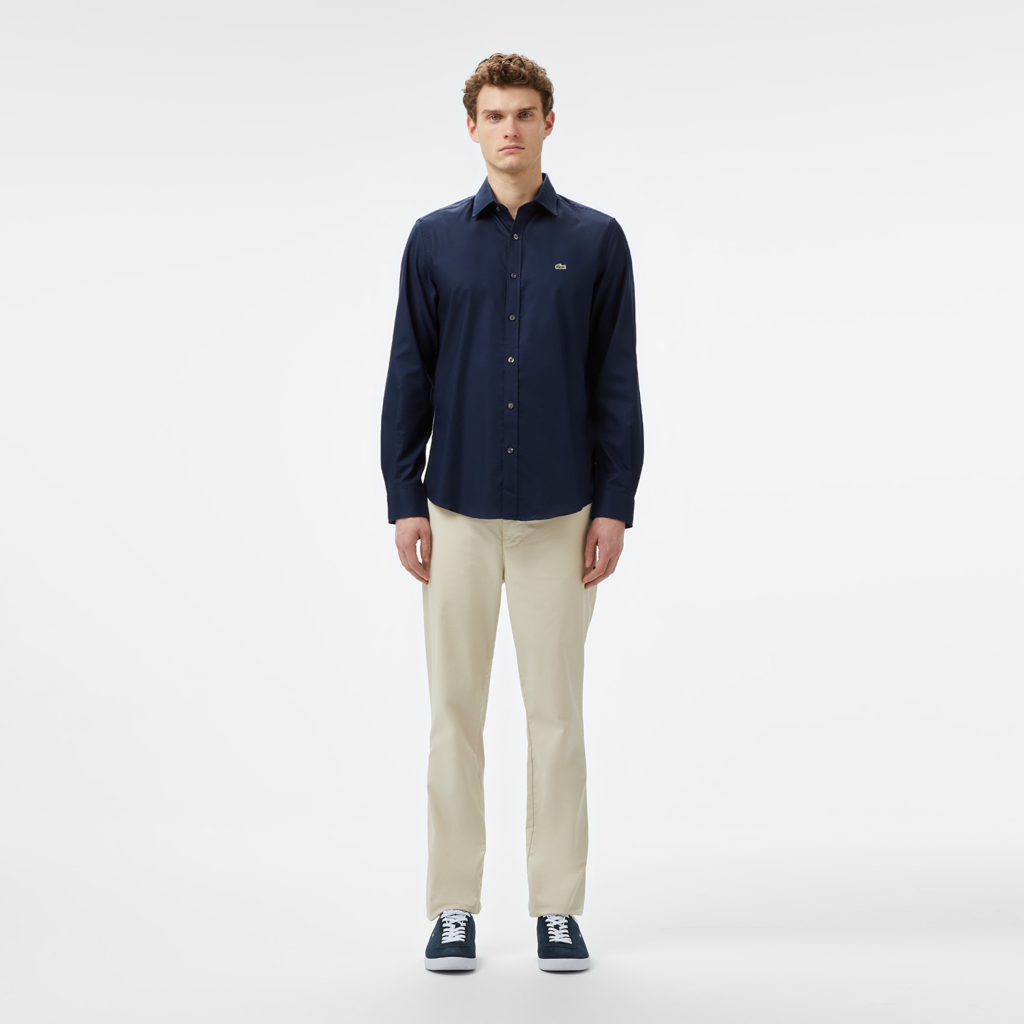 Lacoste Erkek Slim Fit Lacivert Gömlek