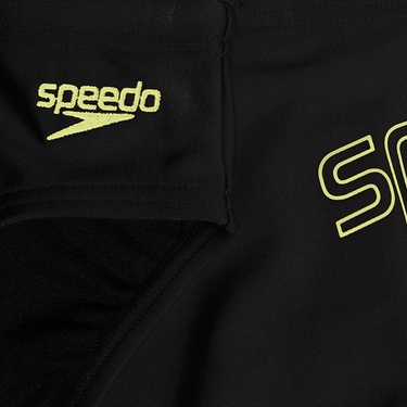  Speedo Logo 6.5 cm Çocuk Siyah Slip Mayo