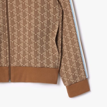  Lacoste Paris Monogram Zip-Up Erkek Kahverengi Eşofman Üstü