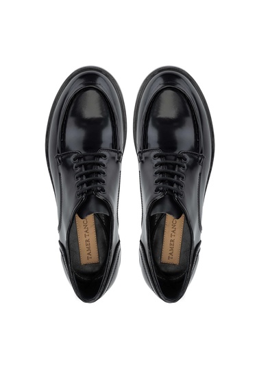  Tamer Tanca Erkek Hakiki Deri Siyah Açma Casual Ayakkabı