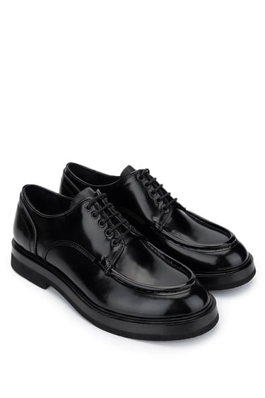  Tamer Tanca Erkek Hakiki Deri Siyah Açma Casual Ayakkabı