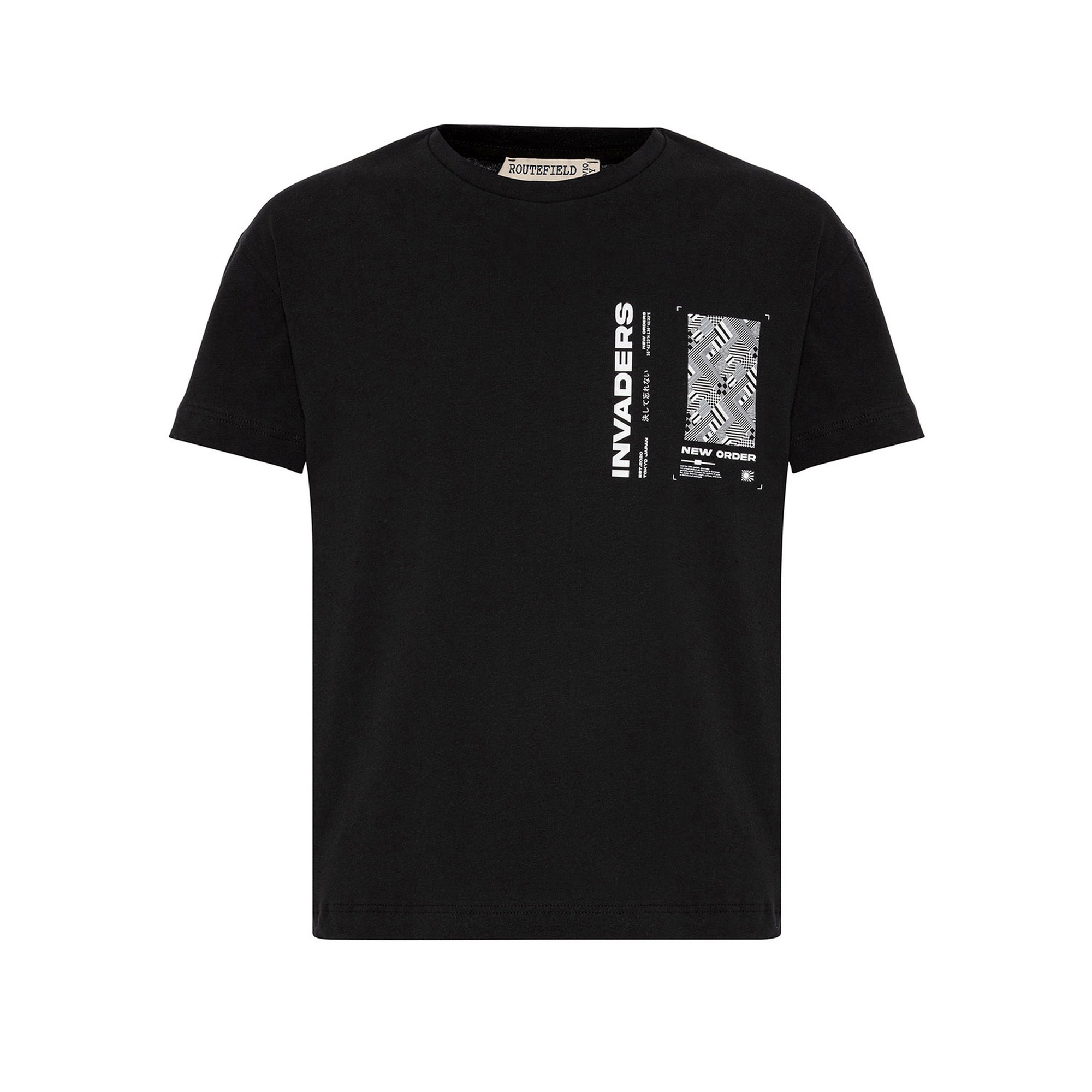 Routefield Tac Kids Unisex Çocuk Siyah Tişört