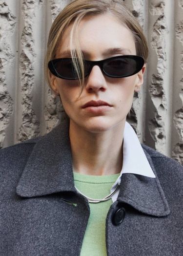  Mango Kadın Çift Dokulu Kolye Gümüş Rengi