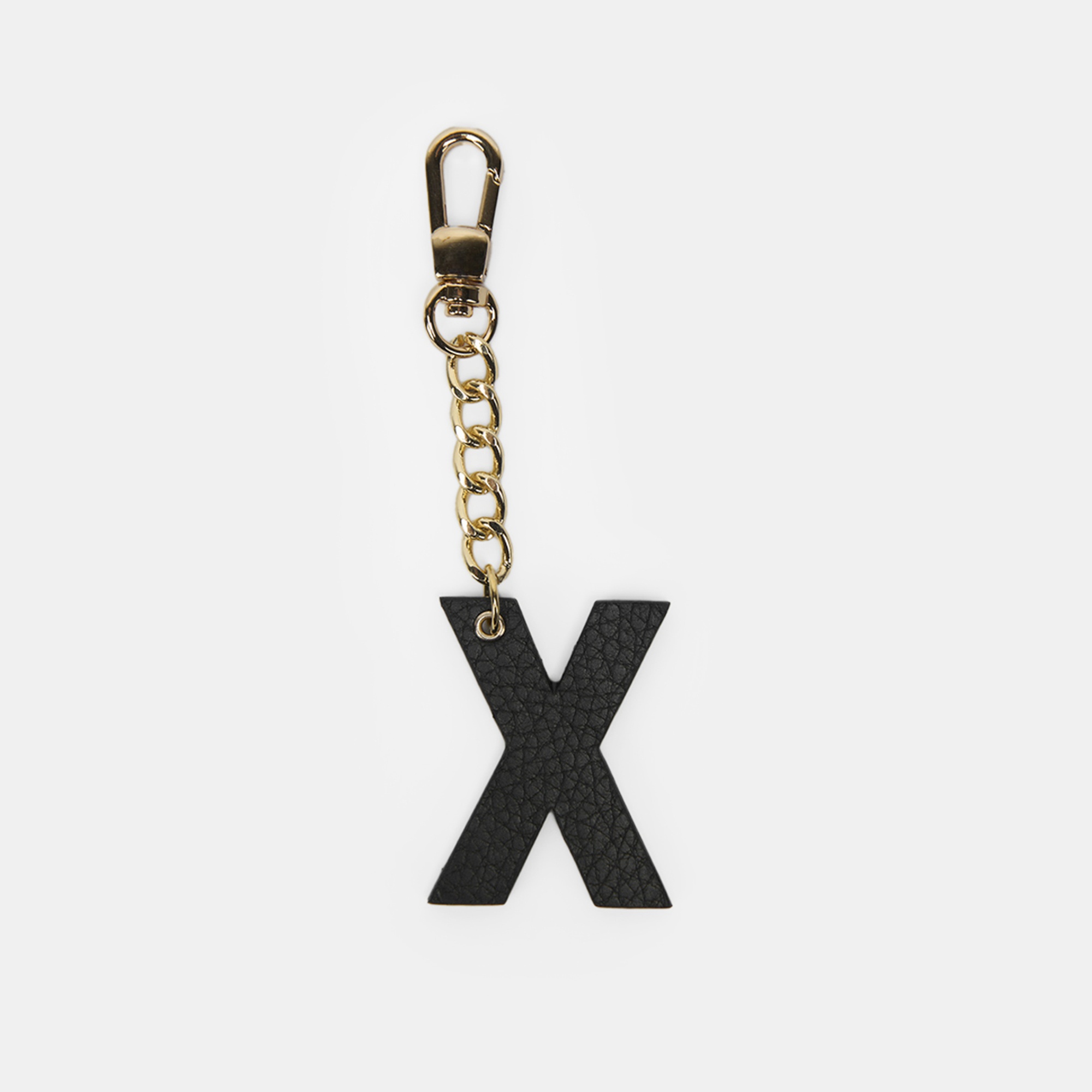 N Harfi Siyah Hakiki Deri Charm Anahtarlık