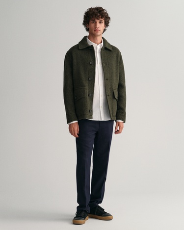  GANT Erkek Beyaz Slim Fit Düğmeli Yaka Broadcloth Gömlek