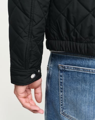  GANT Erkek Siyah Dik Yaka Kapitone Rüzgarlık