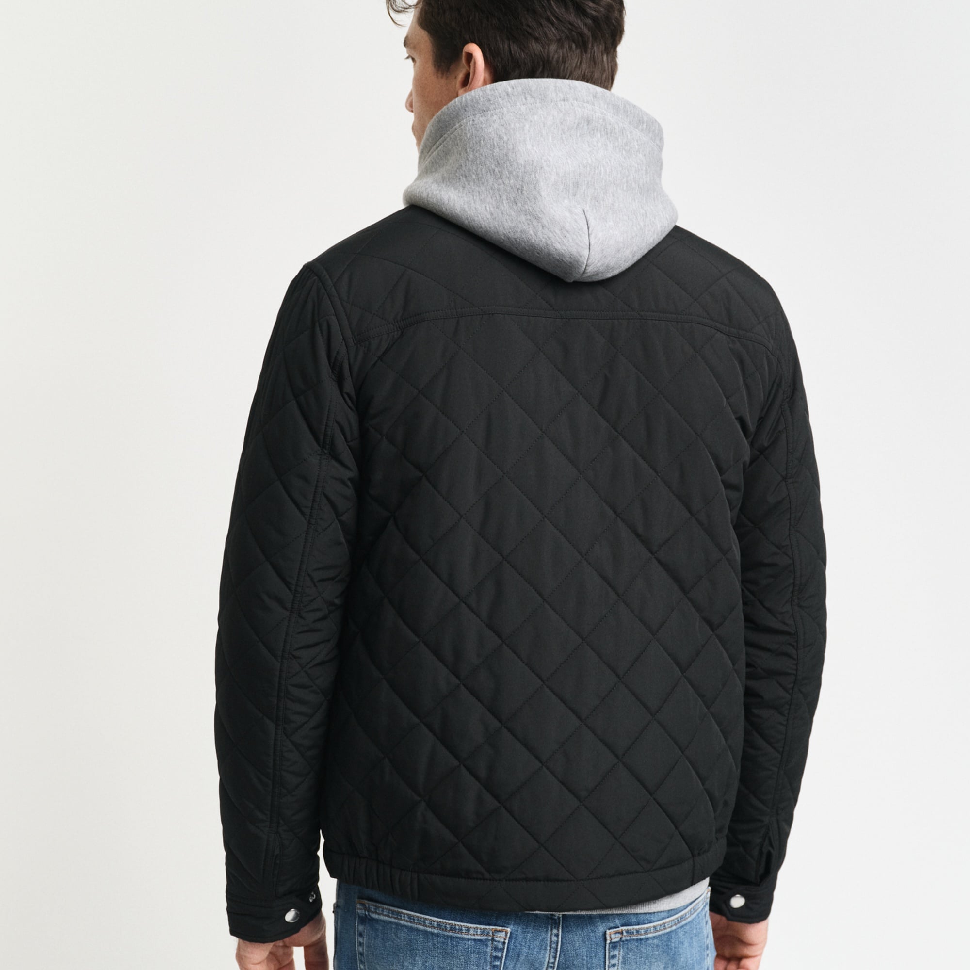 GANT Erkek Siyah Dik Yaka Kapitone Rüzgarlık