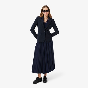  Kadın Pileli Lacivert Etek