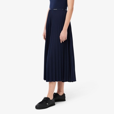  Kadın Pileli Lacivert Etek