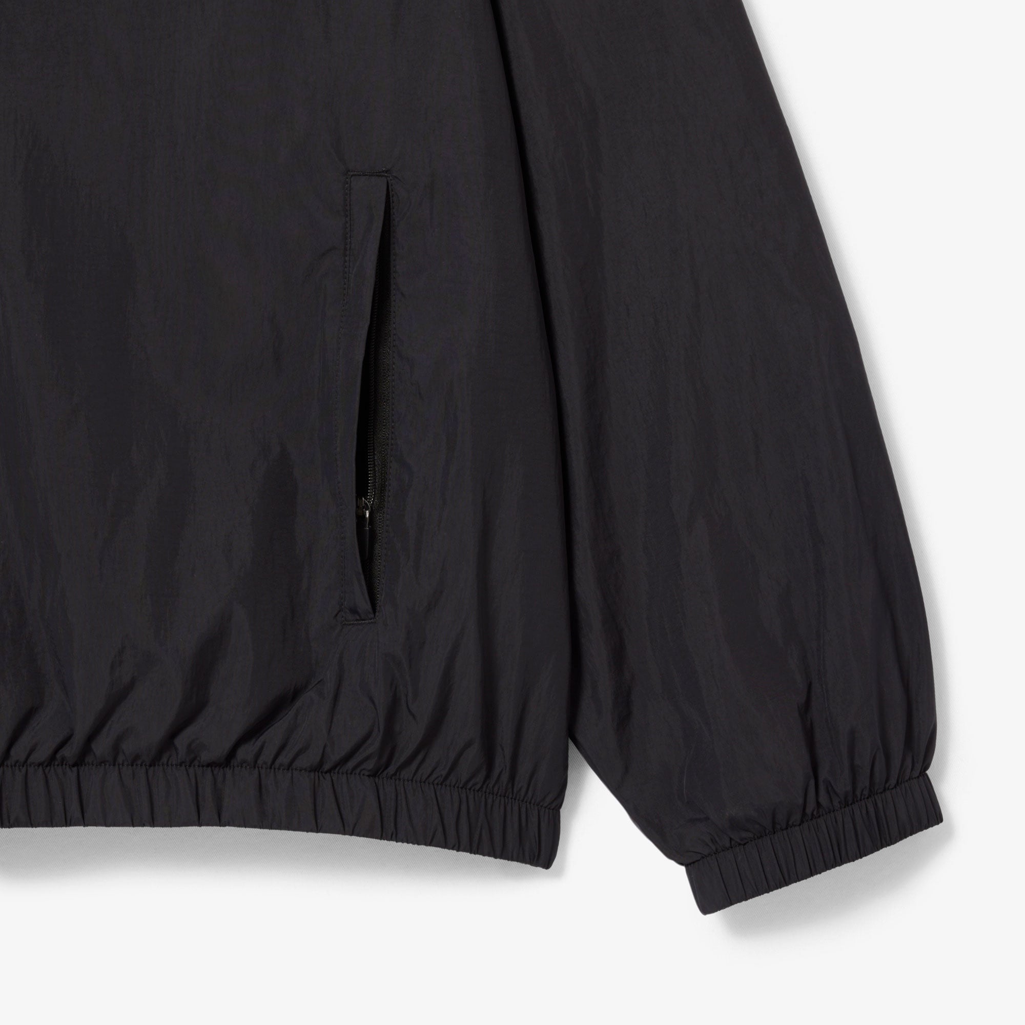 Erkek Kapüşonlu Siyah Yağmurluk