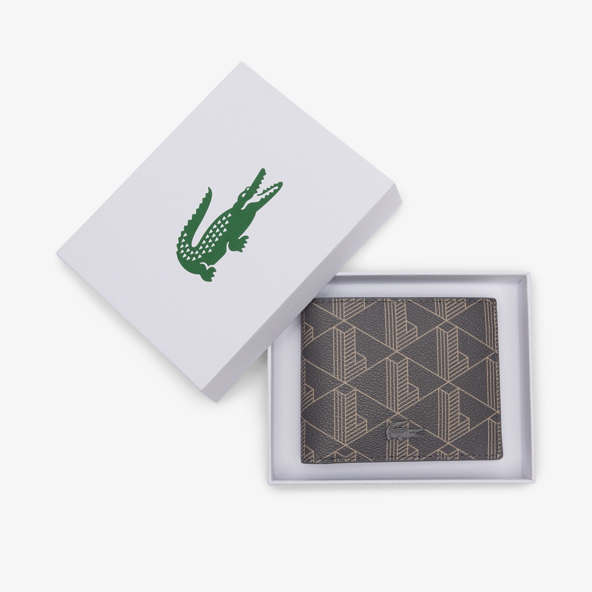 Lacoste The Blend Erkek Monogram Gri Cüzdan