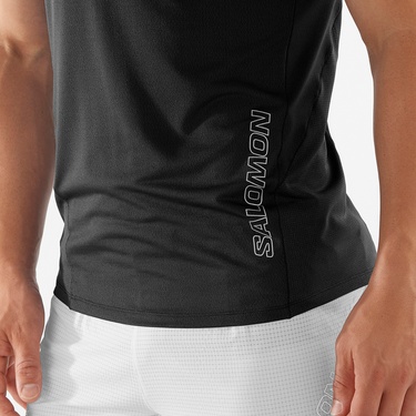  Salomon Sense Aero Erkek Siyah Koşu T-Shirt