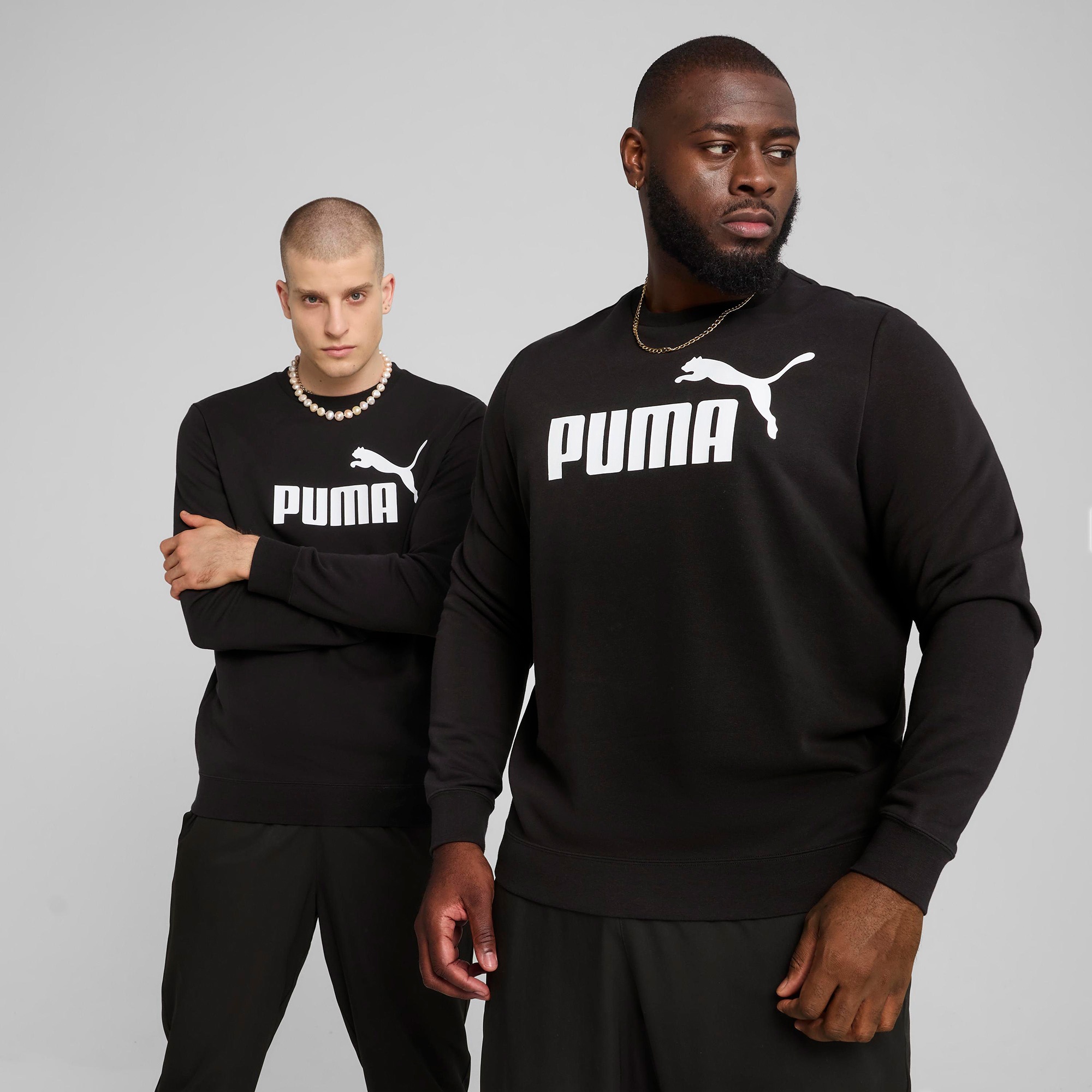 Puma Ess No 1 Logo Crew Erkek Siyah Sweatshirt