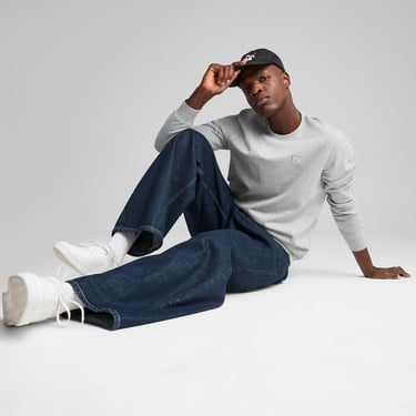  Puma Ess Elevated Crew Tr Erkek Gri Sweatshirt