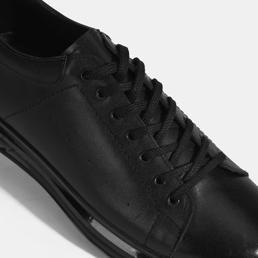  Siyama Siyah Erkek Bağcıklı Deri Günlük Ayakkabı