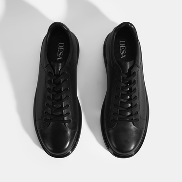  Siyama Siyah Erkek Bağcıklı Deri Günlük Ayakkabı