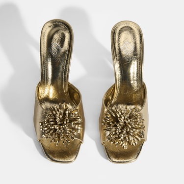  Glowen Gold Aksesuar Detaylı Kadın Topuklu Terlik