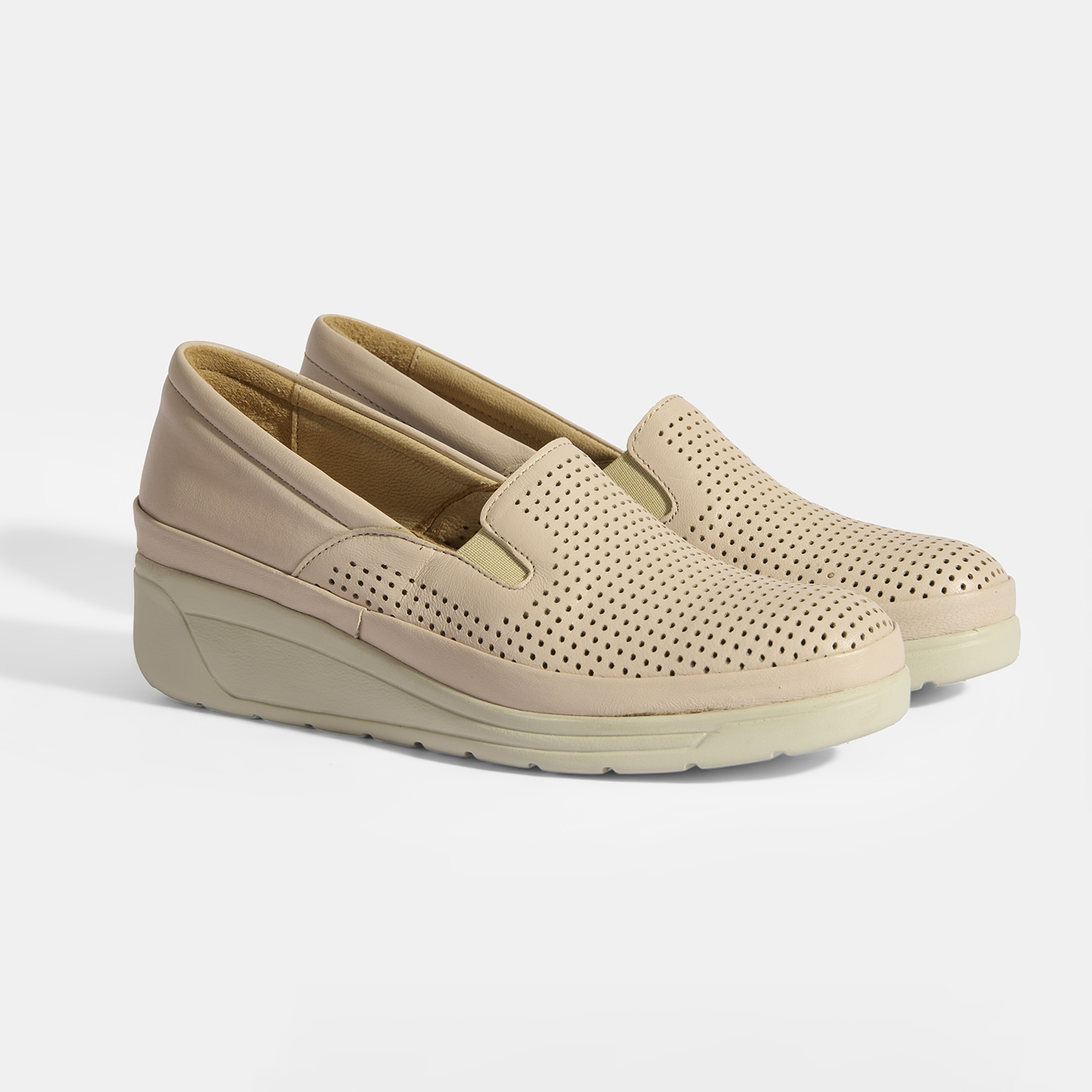 Kadın Krem Deri DesaComfort Günlük Ayakkabı