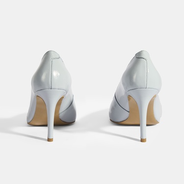  Kadın Mavi Rugan Topuklu Ayakkabı