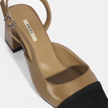  Kadın Kahve Deri Topuklu Klasik Ayakkabı