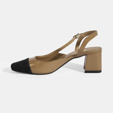  Kadın Kahve Deri Topuklu Klasik Ayakkabı