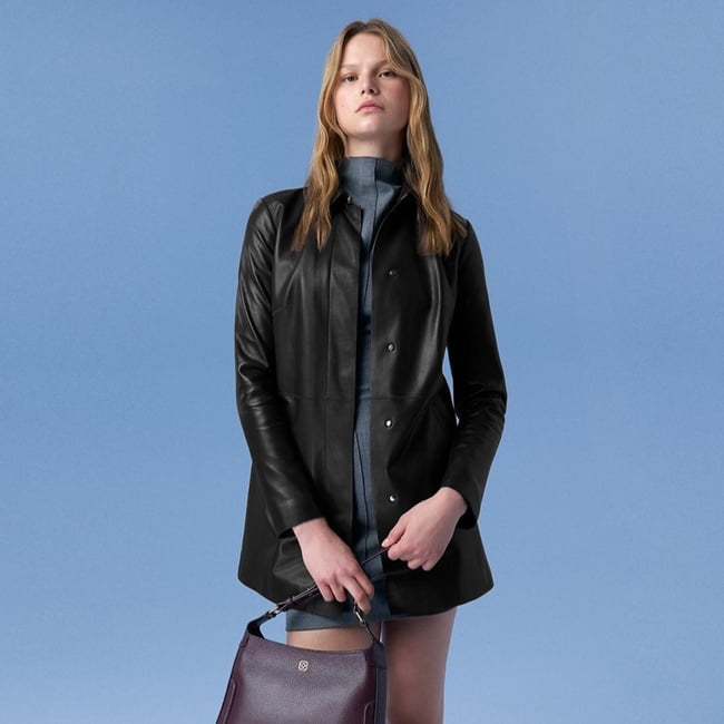  Cherlin Siyah Kadın Deri Mont