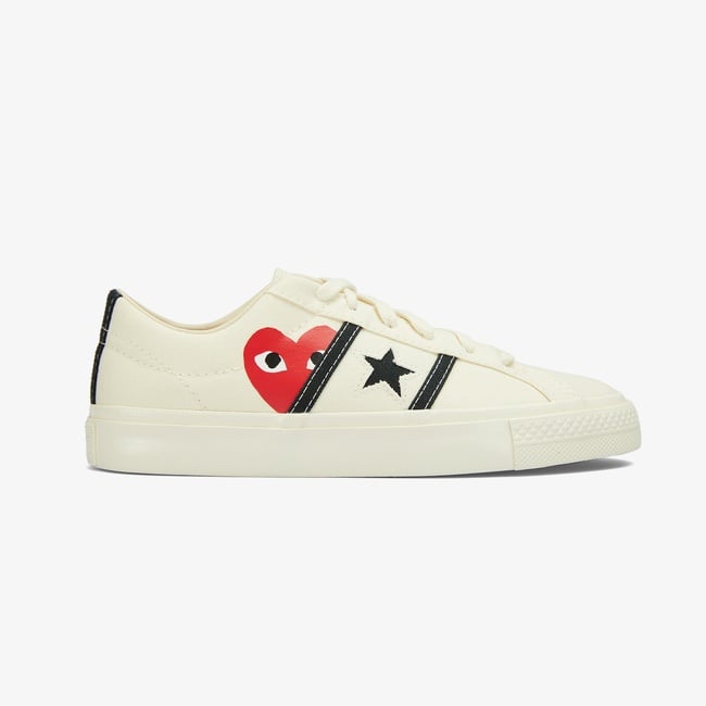  Converse x Comme Des Garçons Play One Star Academy Pro Unisex Beyaz Sneaker