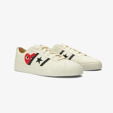  Converse x Comme Des Garçons Play One Star Academy Pro Unisex Beyaz Sneaker