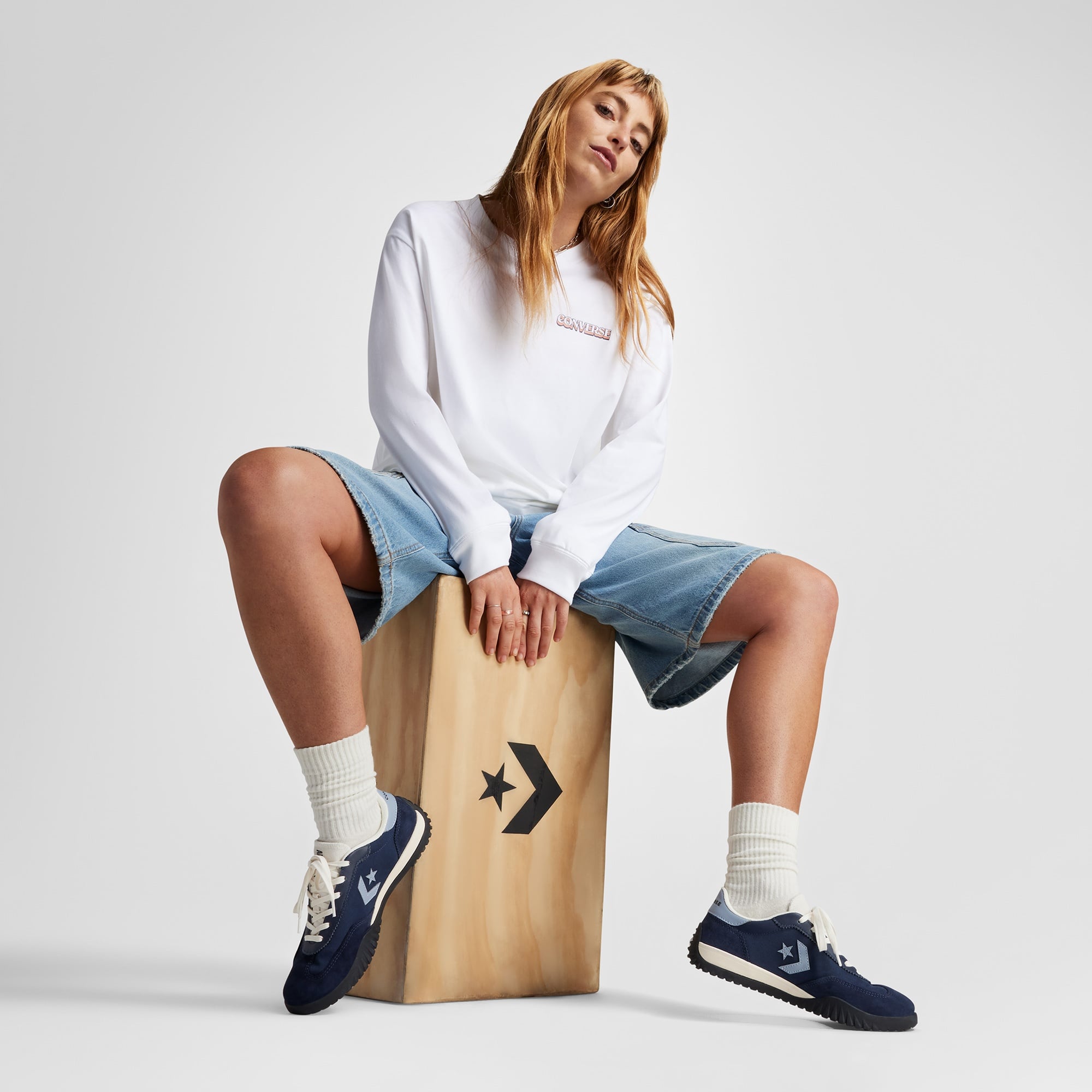 Converse Run Star Trainer Unisex Lacivert Deri Sneaker