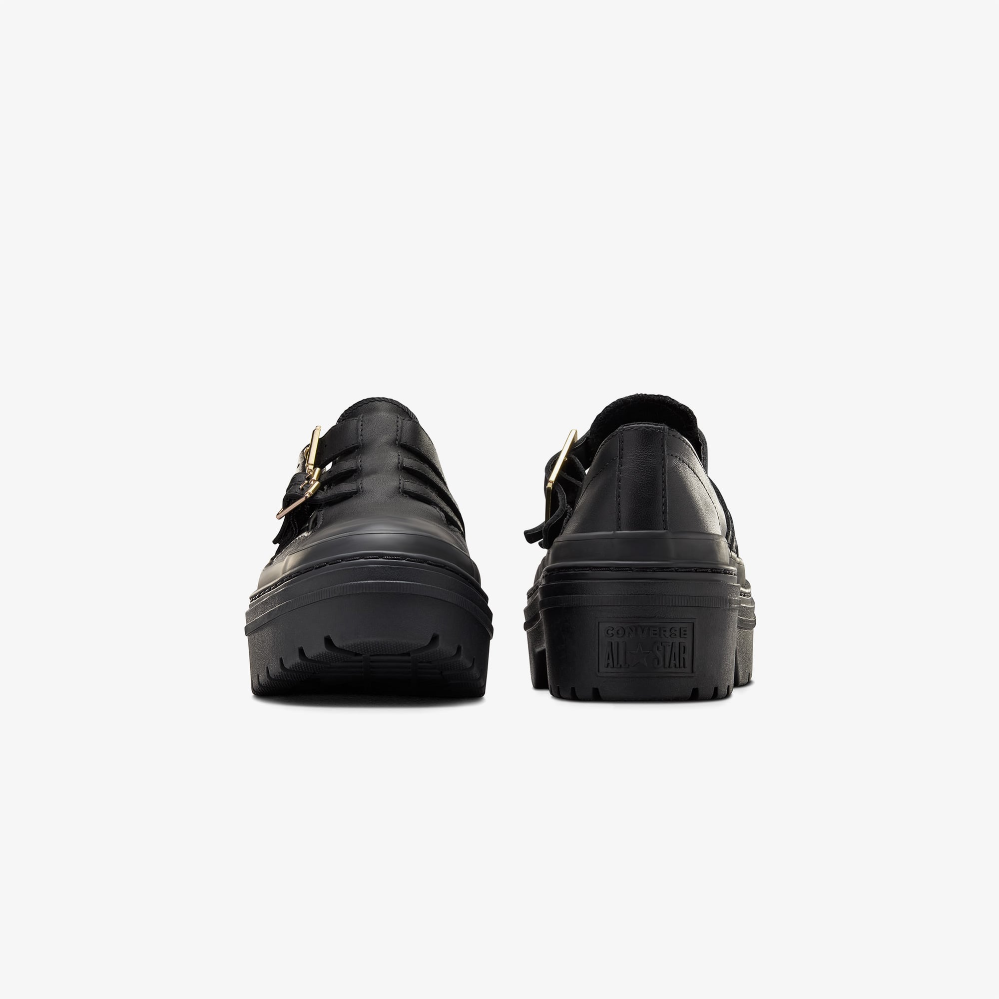 Converse Converse Chuck Taylor All Star Lugged Heel Mary Jane Kadın Siyah Deri Platform Loafer Ayakkabı Sandalet & Terlik | FashFed Siyah - 3. görsel