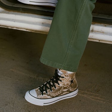  Converse x Stüssy Chuck 70 Unisex Bej Deri Sneaker