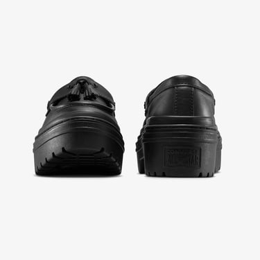  Converse Chuck Taylor All Star Lugged Heel Kadın Siyah Deri Platform Loafer Ayakkabı