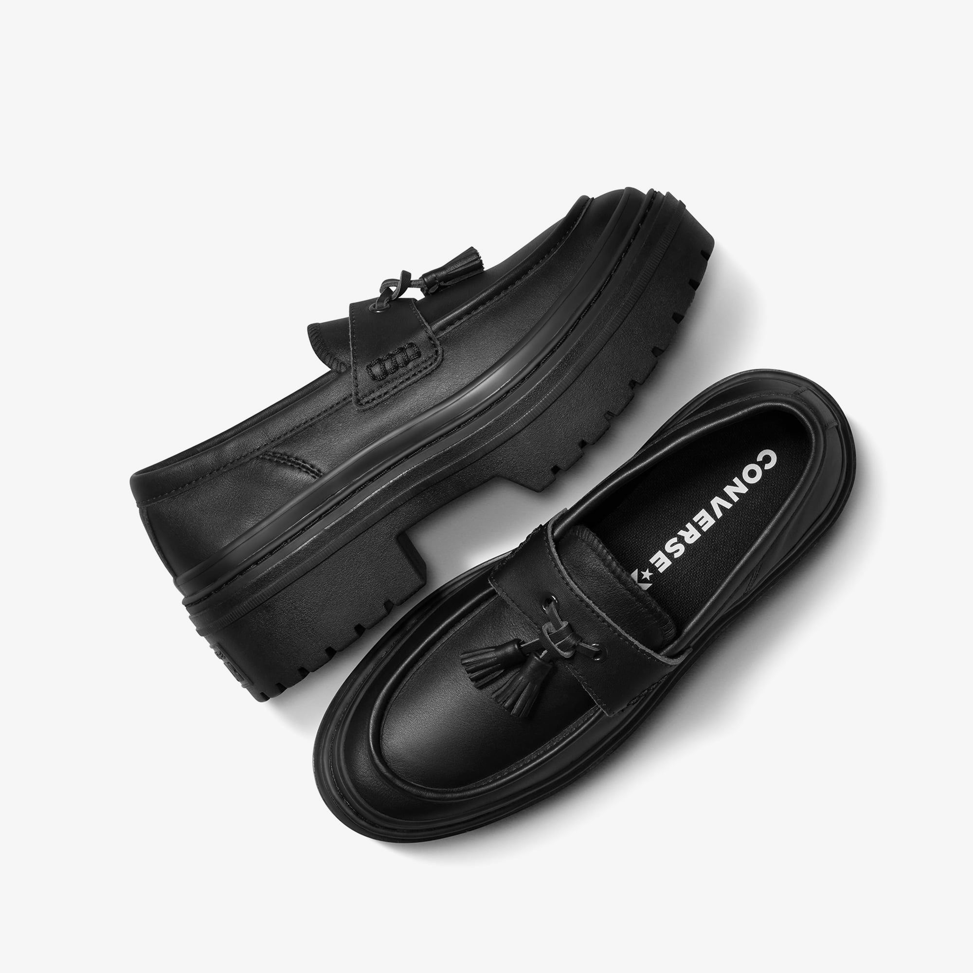 Converse Converse Chuck Taylor All Star Lugged Heel Kadın Siyah Deri Platform Loafer Ayakkabı Casual Ayakkabı | FashFed Siyah - 6. görsel