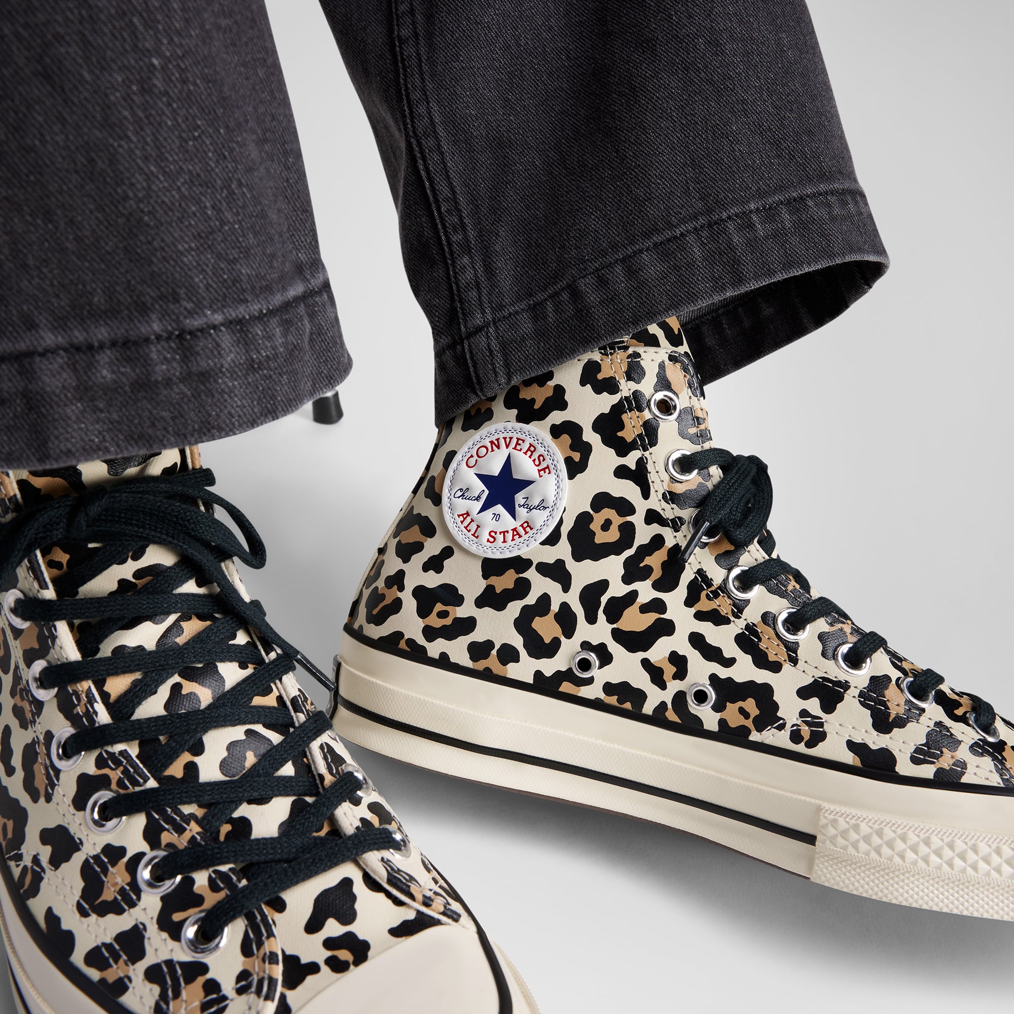 Converse Chuck 70 Leopard Print Unisex Krem Sneaker - Görsel 12