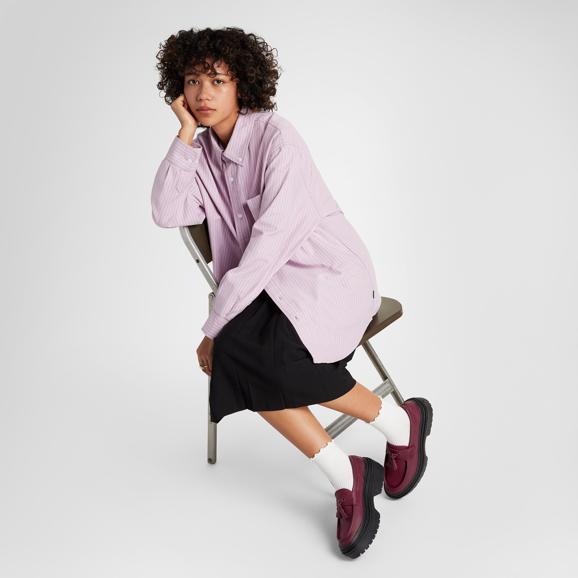 Converse Converse Chuck Taylor All Star Lugged Heel Kadın Bordo Deri Platform Loafer Ayakkabı Casual Ayakkabı | FashFed Bordo - 10. görsel