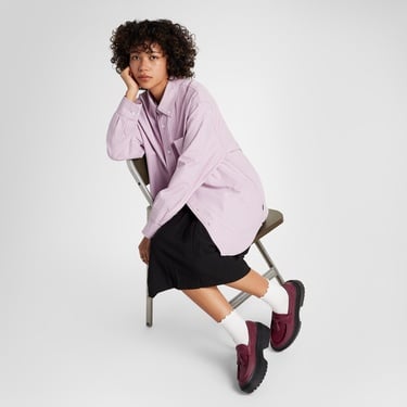  Converse Chuck Taylor All Star Lugged Heel Kadın Bordo Deri Platform Loafer Ayakkabı