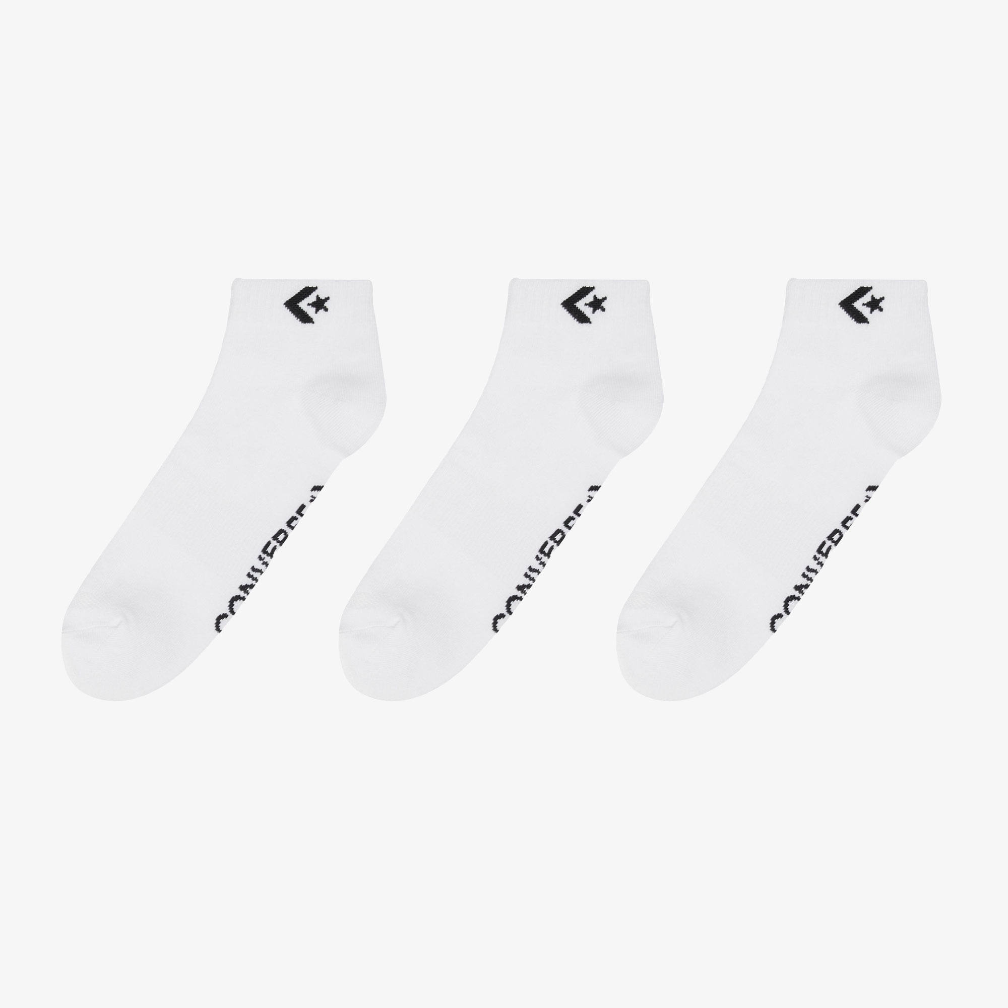 Converse Star Chevron Unisex 3'lü Beyaz Kısa Çorap