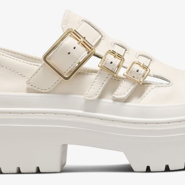  Converse Chuck Taylor All Star Lugged Heel Mary Jane Kadın Krem Deri Platform Loafer Ayakkabı