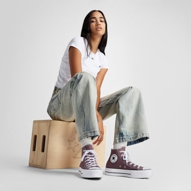  Converse Chuck Taylor All Star Lift Kadın Bordo Platform Sneaker