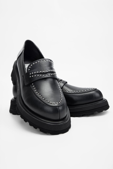  Valmenti Kadın Siyah Hakiki Deri Loafer Ayakkabı