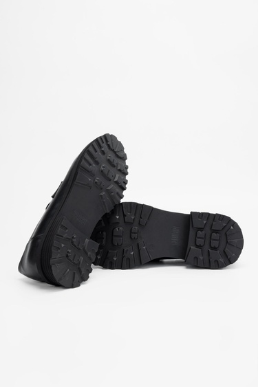  Valmenti Kadın Siyah Hakiki Deri Loafer Ayakkabı