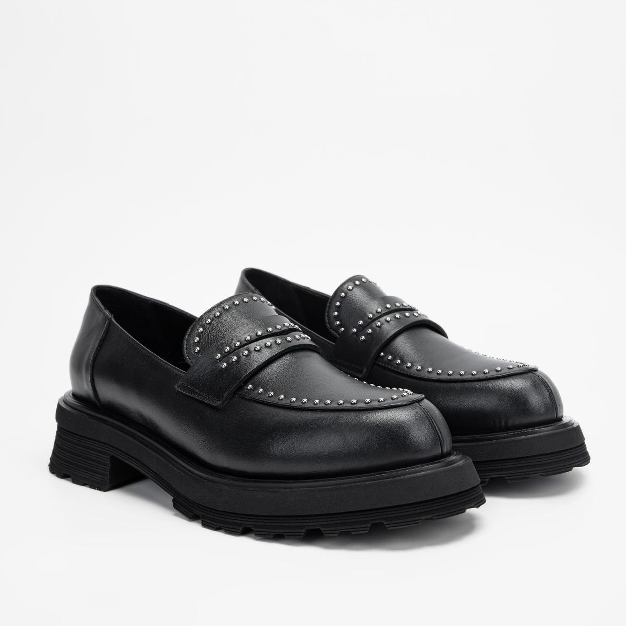 Valmenti Kadın Siyah Hakiki Deri Loafer Ayakkabı