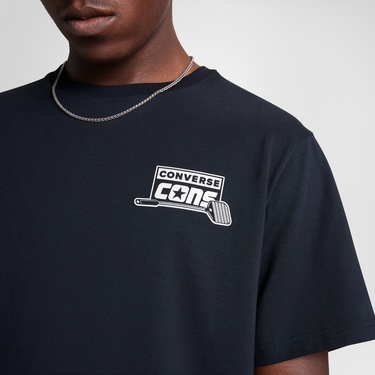  Converse Erkek Loose Fit Baskılı Siyah T-Shirt