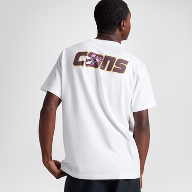  Converse Erkek Loose Fit Baskılı Beyaz T-Shirt